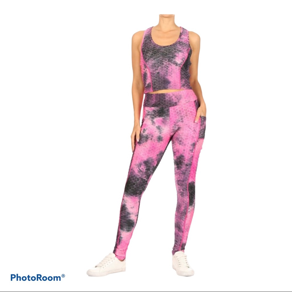 Tie dye  2pc set, with butt lefting leggings